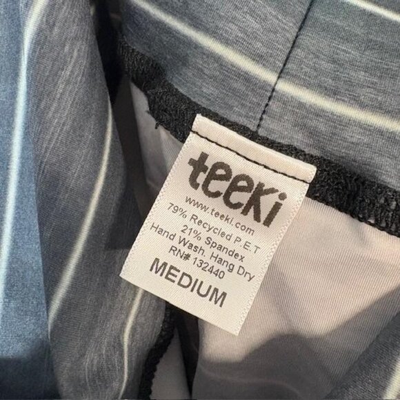 Teeki Leggings Womens Medium Gray Elephant Floral Print High Rise Yoga Pants - Picture 4 of 7